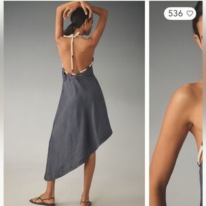 Let Me Be Rope Neck Asymmetrical Denim Midi Dress from Anthropologie LikeNew S